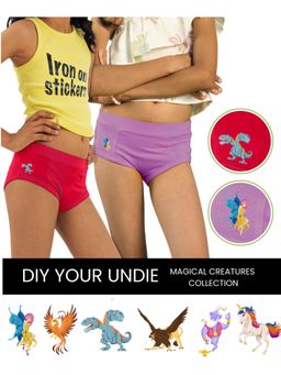 The Cover Up Project - Tencel Modal Diy Underwear for Girls(Red and Lilac) (Set of 2)