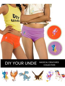 The Cover Up Project - Tencel Modal Diy Underwear for Girls(Orange and Lilac) (Set of 2)