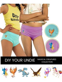 The Cover Up Project - Tencel Modal Diy Underwear for Girls(Light Blue and Lilac) (Set of 2)