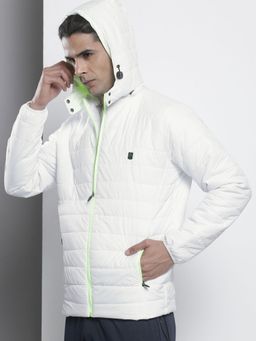 The Indian Garage Co - Men White Solid Detachable Hood Full Sleeves Jacket
