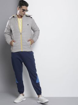 The Indian Garage Co - Men Grey Solid Detachable Hood Full Sleeves Jacket