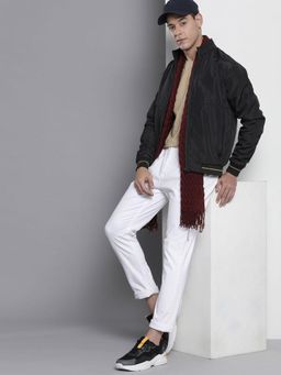 The Indian Garage Co - Men Black Solid High Neck Full Sleeves Jacket