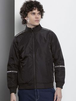 The Indian Garage Co - Men Black Solid High Neck Full Sleeves Jacket