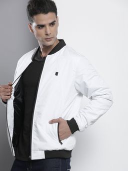 The Indian Garage Co - Men White Solid Full Sleeves Jacket