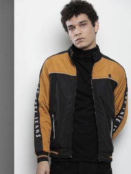 The Indian Garage Co - Men Yellow and Black High Neck Full Sleeves Jacket