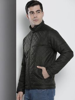 The Indian Garage Co - Men Black Solid High Neck Full Sleeves Jacket
