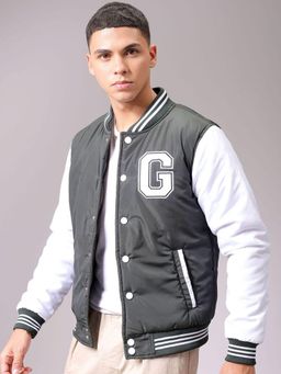 The Indian Garage Co - Men Sage Green Colorblock Full Sleeves Jacket