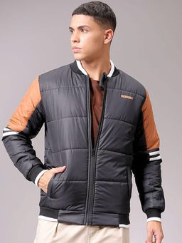 The Indian Garage Co - Men Black Colorblock Full Sleeves Jacket