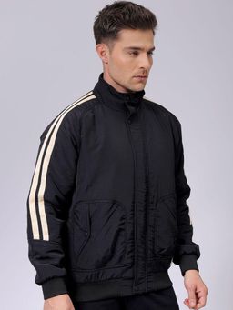 The Indian Garage Co - Men Black Solid High Neck Full Sleeves Jacket