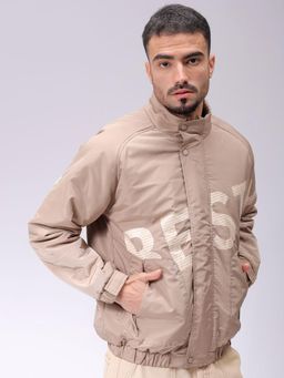 The Indian Garage Co - Men Beige Printed High Neck Full Sleeves Jacket