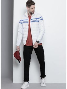 The Indian Garage Co - Men White High Neck Full Sleeves Jacket