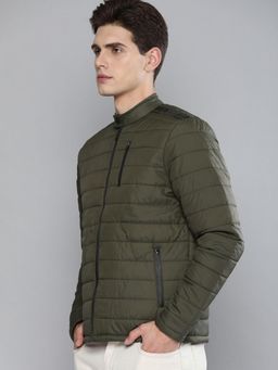 The Indian Garage Co - Men Olive Solid Full Sleeves Jacket