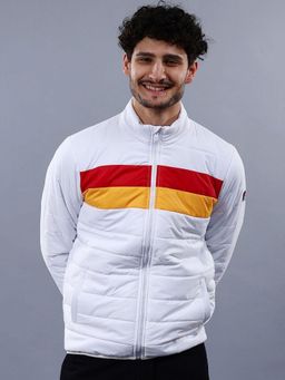 The Indian Garage Co - Men White Colorblock High Neck Full Sleeves Jacket