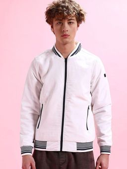 The Indian Garage Co - Men White Solid Full Sleeves Jacket