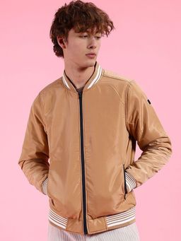 The Indian Garage Co - Men Beige Solid Full Sleeves Jacket