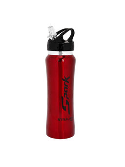 Strauss - Spark Stainless-Steel Bottle, Metal Finish, 750 ml (Red)