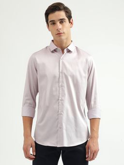 United Colors of Benetton - Lavender Slim Fit Cutaway Collar Solid Shirt