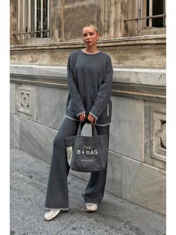 Loveable Creations By Muskan - Women Grey Cotton Blend Solid Co-Ord Set