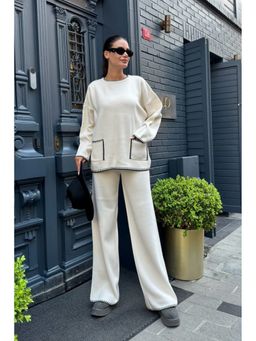 Loveable Creations By Muskan - Women White Cotton Solid Co-Ord Set