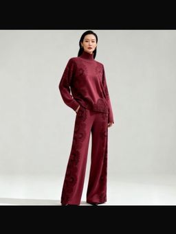 Loveable Creations By Muskan - Women Maroon Cotton Blend Solid Co-Ord Set