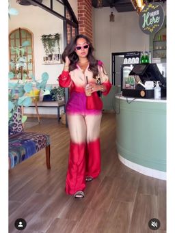 Loveable Creations By Muskan - Women Multi-Color Polyester Ombre Co-Ord Set