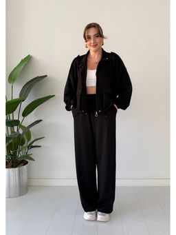 Loveable Creations By Muskan - Women Black Polyester Solid Co-Ord Set