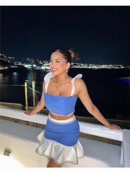 Loveable Creations By Muskan - Women Blue Cotton Solid Co-ord Set