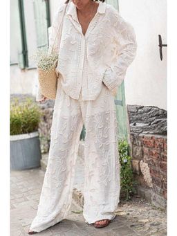 Loveable Creations By Muskan - Women Beige Cotton Embroidered Co-Ord Set