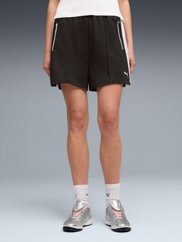 Puma - Black Solid Mid Waist Relaxed Short