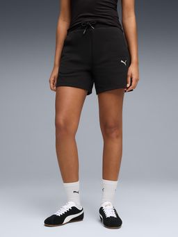 Puma - Black Solid Mid Waist Regular Short