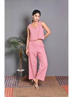 EARTHWEAR - Red Checks Sleevless Co-Ord (Set of 2)