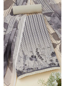 Soch - Womens Cream Linen Chevron Unstitched Suit (Set of 3)