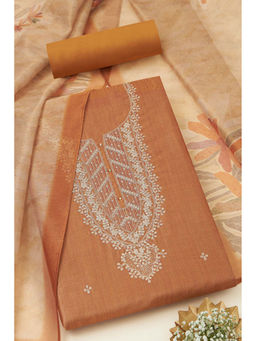 Soch - Womens Earth Tissue Shimmer Embroidered Unstitched Suit (Set of 3)