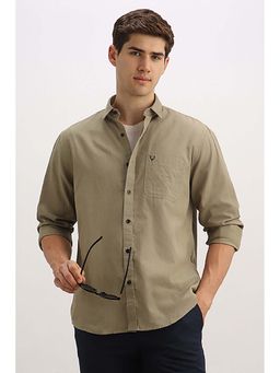 Allen Solly - Men Olive Regular Fit Solid Full Sleeves Casual Shirt