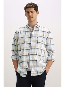 Allen Solly - Men Blue Regular Fit Check Full Sleeves Casual Shirt
