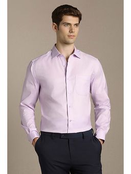 Louis Philippe - Men Pink Classic Fit Print Full Sleeves Formal Shirt