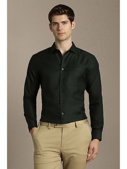 Louis Philippe - Men Black Slim Fit Soli Full Sleeves Formal Shirt