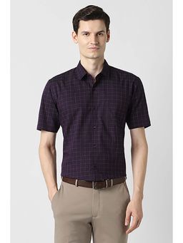 Peter England - Men Purple Nuvo Fit Checks Shirt