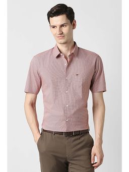 Peter England - Men Red Nuvo Fit Printed Shirt