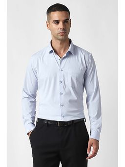 Van Heusen - Men Light Blue Slim Fit Solid Full Sleeves Formal Shirt