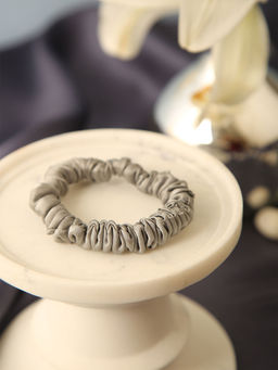 Spotstyl - Pure Silk Stardust Silver Skinny Scrunchie