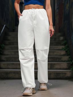 Bewakoof - Women's Off White Baggy Oversized Parachute Pants