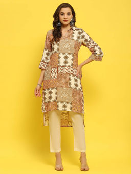 Shree - Liva Rayon Multi-Color Ornamental Printed Kurta