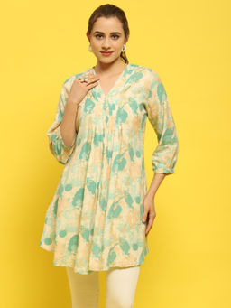 Shree - Liva Rayon Multi-Color Tropical Print Tunic