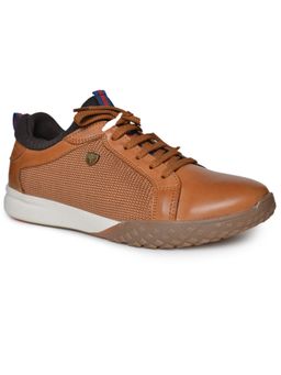 BUCKAROO - Tan Jess Leather + Fabric Sneakers For Men
