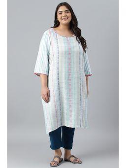 Aurelia - Multi Color Dobby Printed Ethnic Plus Size Kurta