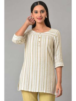 Aurelia - Beige Woven Plus Size Kurti