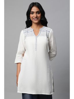 Aurelia - White Seer Sucker Summer Kurti
