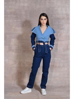 Ombrello - Blue Crop Top with Pant (Set of 2)