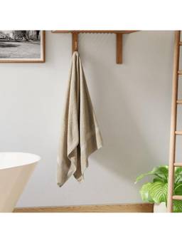 Welspun - Alpha 100% Brown Cotton 420 Gsm Plain Large Bath Towel (L)